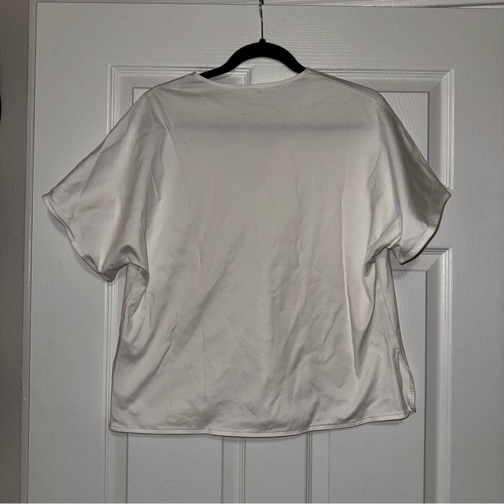 COS Cream V-Neck Short Sleeve Top - Picture 4 of 4